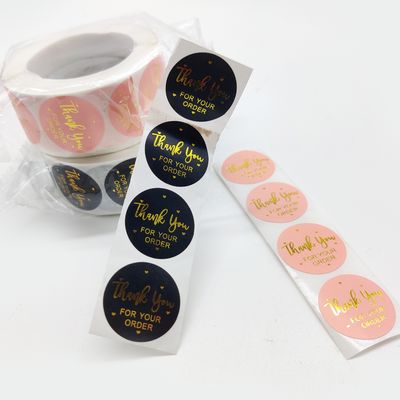 1 pulgada de papel Kraft impermeable rollo de oro etiquetas de logotipo adhesivos para pedido personalizado