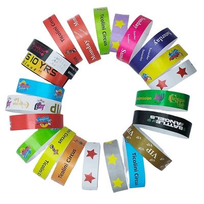 Bandas de papel desechables amarillas impermeables Tyvek para la identificación de eventos