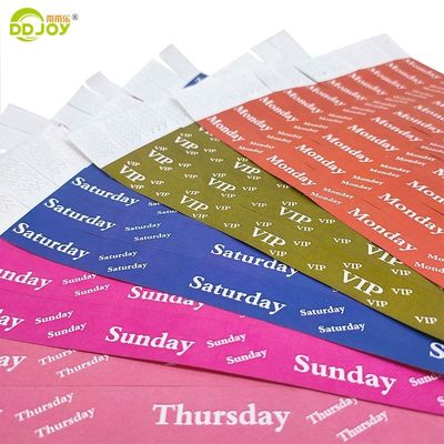 Bandas de papel desechables amarillas impermeables Tyvek para la identificación de eventos