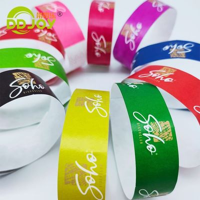 Bandas de papel desechables amarillas impermeables Tyvek para la identificación de eventos