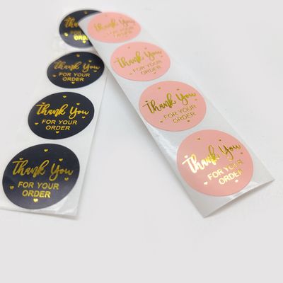 1 pulgada de papel Kraft impermeable rollo de oro etiquetas de logotipo adhesivos para pedido personalizado