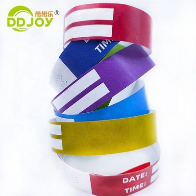 Bandas de papel desechables amarillas impermeables Tyvek para la identificación de eventos