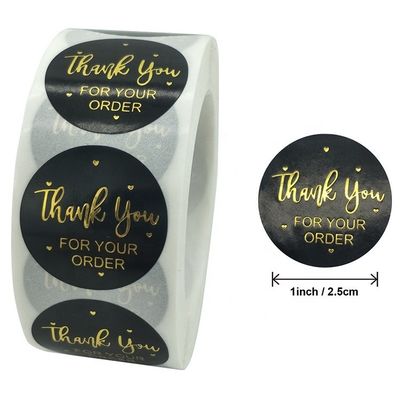 1 pulgada de papel Kraft impermeable rollo de oro etiquetas de logotipo adhesivos para pedido personalizado