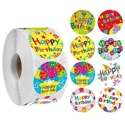 500pcs niños dibujos animados felices de cumpleaños pegatinas adhesivas pegatinas para la decoración de la fiesta