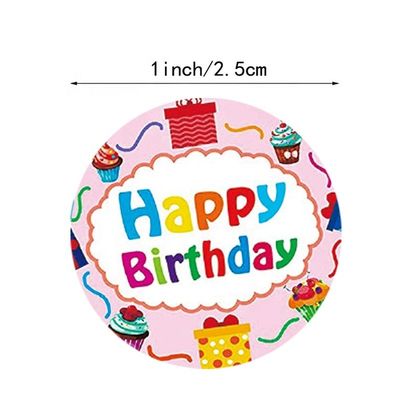 500pcs niños dibujos animados felices de cumpleaños pegatinas adhesivas pegatinas para la decoración de la fiesta