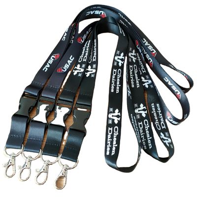 Lanyards de sublimación personalizados para agencia de viajes 1 Impresión a color y hebilla de seguridad