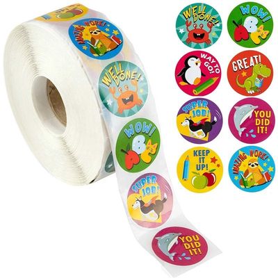 1 pulgada de 25 mm pegatinas redondas 500 pcs lindos animales etiquetas para recompensas escolares y maestros