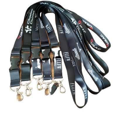 Lanyards de sublimación personalizados para agencia de viajes 1 Impresión a color y hebilla de seguridad
