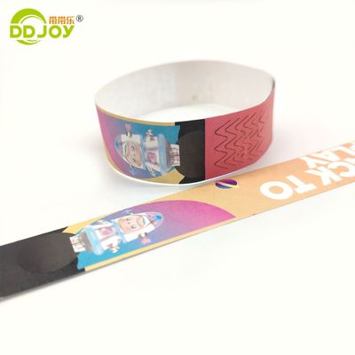Logotipo personalizado Banda de Tyvek resistente al agua Brazalete de número de serie para la gestión de eventos