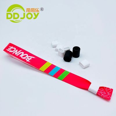 Pulseras de tejido tejido personalizadas para eventos Impresión de un solo lado y de dos lados