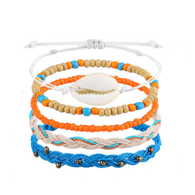 Brazalete de hilo de cera de color mixto hecho a mano Bohemia Daisy girasol Tortuga Concha Brazalete