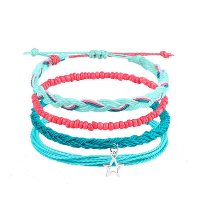 Brazalete de hilo de cera de color mixto hecho a mano Bohemia Daisy girasol Tortuga Concha Brazalete