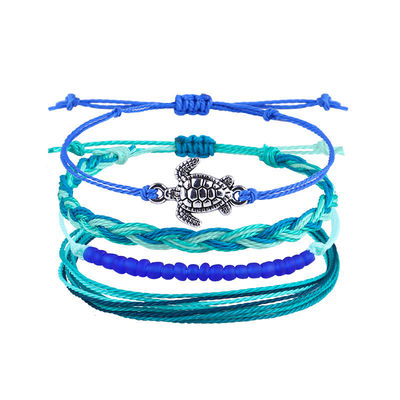 Brazalete de hilo de cera de color mixto hecho a mano Bohemia Daisy girasol Tortuga Concha Brazalete
