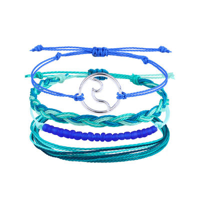 Brazalete de hilo de cera de color mixto hecho a mano Bohemia Daisy girasol Tortuga Concha Brazalete