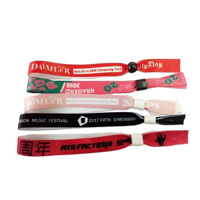 Logotipo personalizado Tejido Festival Pulsera para eventos Impermeable y cerradura segura