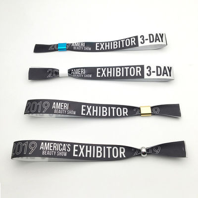 Logotipo personalizado Tejido Festival Pulsera para eventos Impermeable y cerradura segura