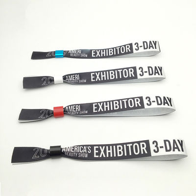 Logotipo personalizado Tejido Festival Pulsera para eventos Impermeable y cerradura segura