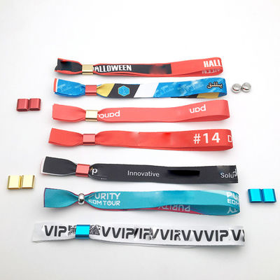 Logotipo personalizado Tejido Festival Pulsera para eventos Impermeable y cerradura segura