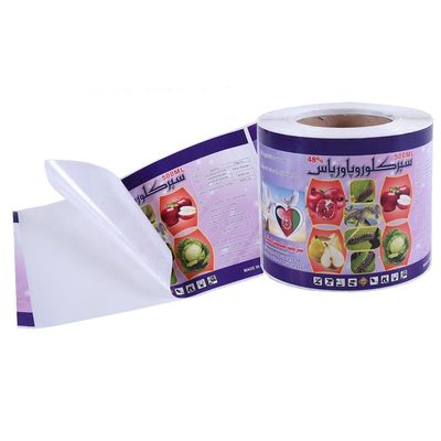 Etiqueta autoadhesiva de PVC/Vinyl impermeable personalizada para envases cosméticos/alimentarios