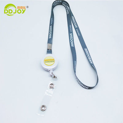 Impresión de pantalla de seda Poliéster cuello cordones con porta tarjetas llavero teléfono móvil