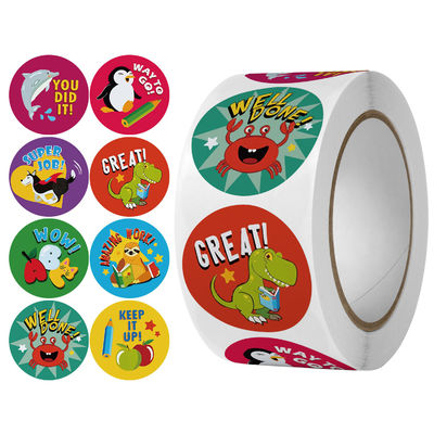 Pegatina de dibujos animados con corazones 1.5 &quot; 500 etiquetas por rollo Color personalizado Regalos para pequeñas empresas