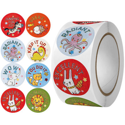 Pegatina de dibujos animados con corazones 1.5 &quot; 500 etiquetas por rollo Color personalizado Regalos para pequeñas empresas