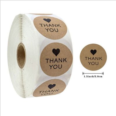 Pegatina de dibujos animados con corazones 1.5 &quot; 500 etiquetas por rollo Color personalizado Regalos para pequeñas empresas