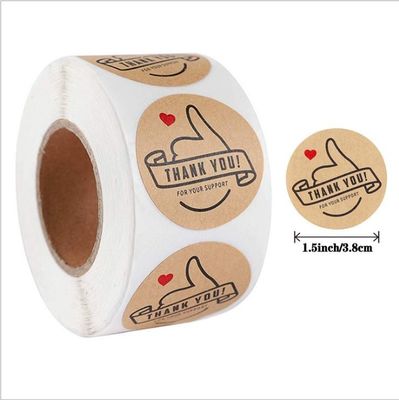Pegatina de dibujos animados con corazones 1.5 &quot; 500 etiquetas por rollo Color personalizado Regalos para pequeñas empresas