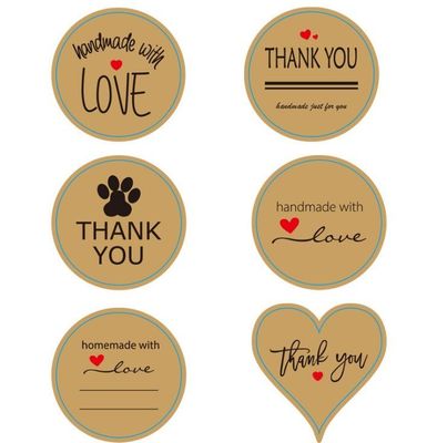 Pegatina de dibujos animados con corazones 1.5 &quot; 500 etiquetas por rollo Color personalizado Regalos para pequeñas empresas