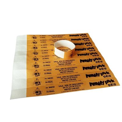 Impresión en un solo color Tyvek pulseras de papel para fiesta Festival Club Parque escolar DDJOY-TW019