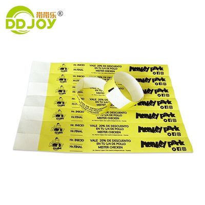 Impresión en un solo color Tyvek pulseras de papel para fiesta Festival Club Parque escolar DDJOY-TW019
