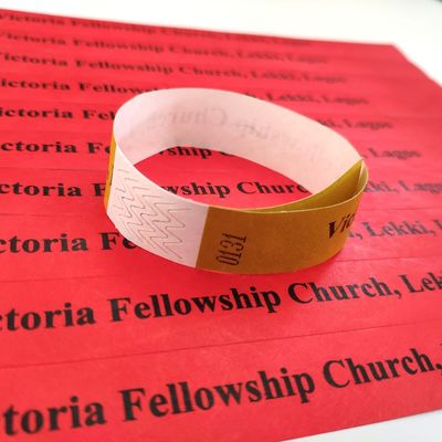 TYK1056D año chino OEM pulsera de papel Tyvek personalizada con técnica impresa