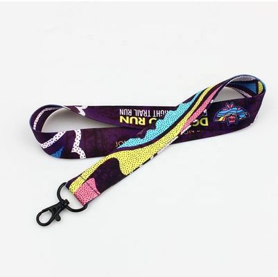 Método de impresión Diseño personalizado Lanyard de nylon redondo con logotipo de oficina Keychain Badge Holder