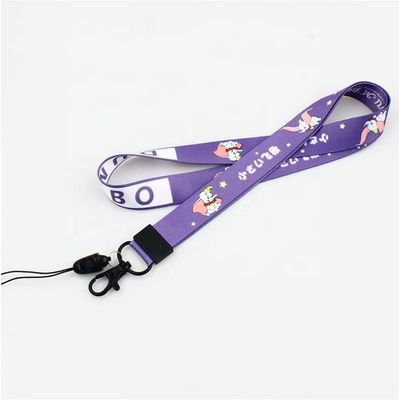 Método de impresión Diseño personalizado Lanyard de nylon redondo con logotipo de oficina Keychain Badge Holder