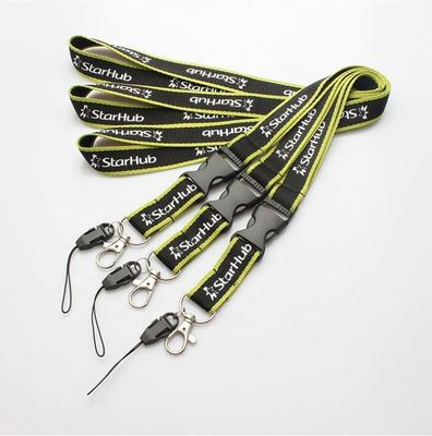 Método de impresión Diseño personalizado Lanyard de nylon redondo con logotipo de oficina Keychain Badge Holder