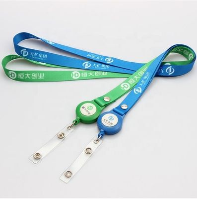 Método de impresión Diseño personalizado Lanyard de nylon redondo con logotipo de oficina Keychain Badge Holder