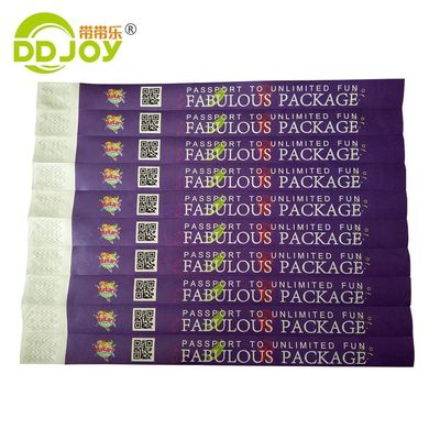Pulseras de papel Tyvek resistentes al agua y adhesivas personalizadas para eventos y fiestas