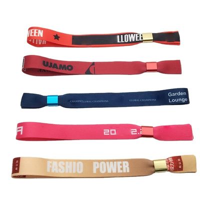Protección del medio ambiente Brazaletes RFID Tejido de satén personalizado para festivales de eventos