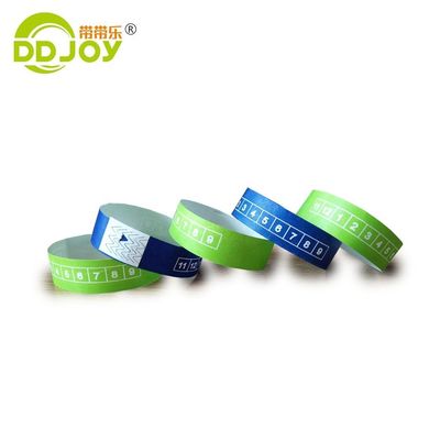 Impresión monocromática/doble color de pulsera Tyvek personalizada para eventos y festivales