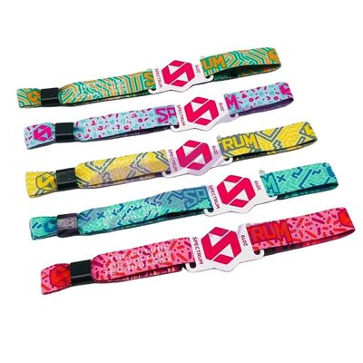 Eventos Fiesta Fiesta Pulseras RFID en tela de satén con logotipo y texto personalizados