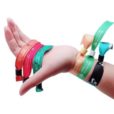 Eventos Fiesta Fiesta Pulseras RFID en tela de satén con logotipo y texto personalizados