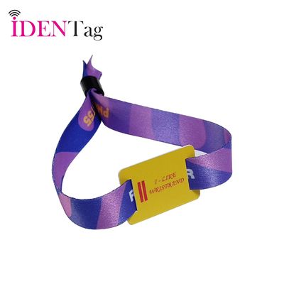 Eventos Fiesta Fiesta Pulseras RFID en tela de satén con logotipo y texto personalizados