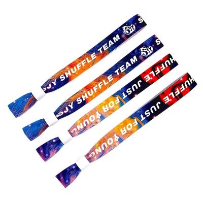 Eventos personalizados Fiesta Fiesta RFID Chips de pulseras con logotipo de impresión en las marcas de tejido