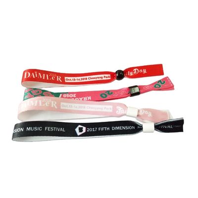 Conciertos Eventos Tejido de poliéster verde personalizado Brazaletes personalizados Brazaletes
