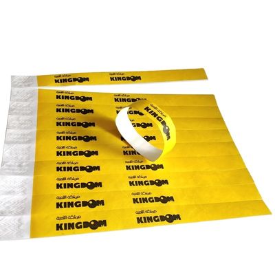 Impresión a petición del usuario final objetivo Pulsera de papel Tyvek ajustable con número de serie