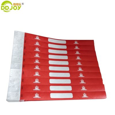 Impresión a petición del usuario final objetivo Pulsera de papel Tyvek ajustable con número de serie