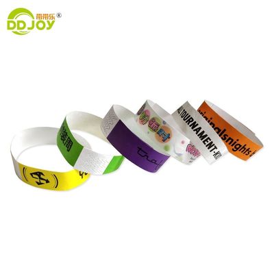 Impresión a petición del usuario final objetivo Pulsera de papel Tyvek ajustable con número de serie