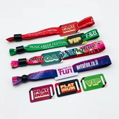 Pulsera de tejido tejido de impresión de sublimación roja para fiestas y eventos