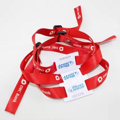Pulsera de tejido tejido de impresión de sublimación roja para fiestas y eventos