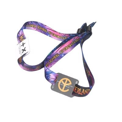 Pulsera de tejido tejido de impresión de sublimación roja para fiestas y eventos